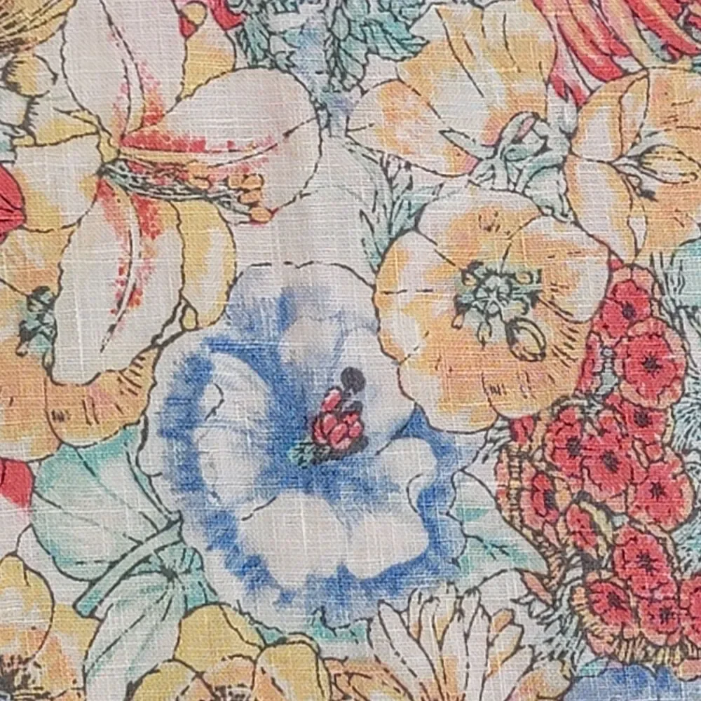 J.Crew Men's XL 100% Linen Floral Camp Shirt NWT Multicolor Button Front Summer